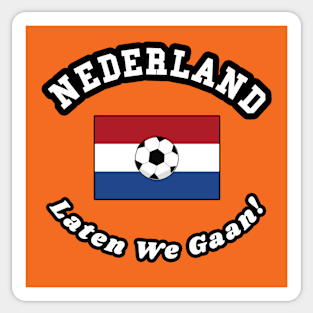 ⚽ Nederland Football, Dutch Flag, Laten We Gaan! Team Spirit Sticker